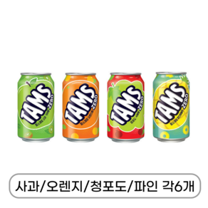탐스 제로 사과+ 파인 + 오렌지, 24개, 355ml