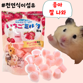 [BEST] 프리미엄 헤어볼예방 100% 천연식이섬유 딸기우유맛 젤리 햄스터 토끼 친칠라 간식, 1세트, 12개 (완품)