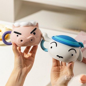 키프조잇 크레용신짱구 부리부리대마왕 머그컵 KIFFJOIT.CO.LTD, 1.화이트 흰둥이