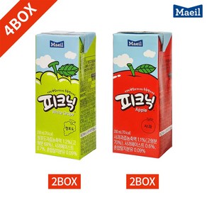 매일 피크닉 200ml x 24팩 4박스 묶음 (포도2 사과2), 48세트, 1개