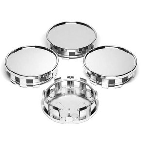 자동차 휠 림 허브 캡 센터 방진 커버 블랙 크롬 54mm (52mm-50mm) 4 개, 은, 4개