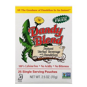 Dandy Blend 민들레가 첨가된 인스턴트 허벌 음료 개별 제공 파우치 25 개입, 1개, 70g