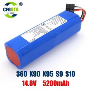 Qihoo 360 S9 로봇 진공 청소기용 배터리 팩 예비 부품 액세서리 교체 배터리 14.8V 5200mAh 신제품, 02 5200mAh