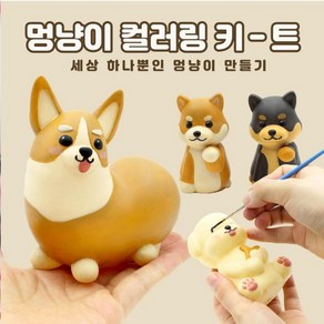 [신상모음] 멍냥이 컬러링 DIY 키트 패키지 (붓/물감 포함) ab6604ae, 웰시코기, 1개