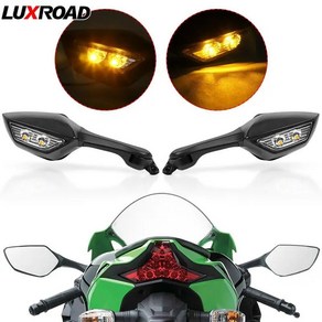 오토바이백미러 자전거백미러 사이드 LED 방향 지시등 포함 가와사키 닌자 ZX10R ZX 10R 2011 2012 2013 2014 2015 2 와이어, 1개