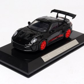 브라고 1:43 포르쉐 911 GT3 RS 블랙 받침대 아크릴케이스 다이캐스트 모형, 1개