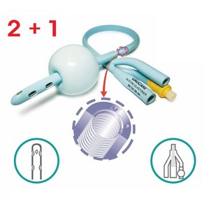 [낱개판매 2+1] Hematuia 카테터 Uocae 3way 헤마츄리아 혈뇨도뇨관, 24F, 3개