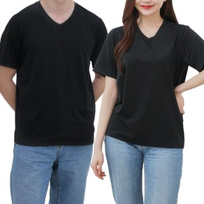 쿨 스트레칭 기능성 브이넥 반팔 티셔츠 2P_남녀공용/헬스티