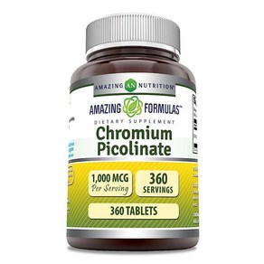 Amazing Formulas 크롬 피콜리네이트 고함량 1000mcg 360 정 X 1 병