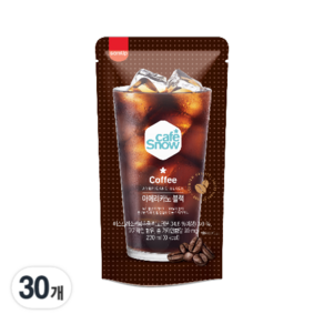 카페스노우 아메리카노 블랙 커피 파우치 음료 편의점, 230ml, 30개