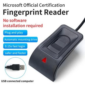 생체 지문 로그인 USB 리더 스캐너 모듈 장치 Windows 10 11 Hello 인식 보안 키 안전한 계정, 1) Fingepint Reade