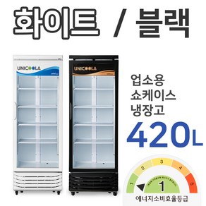 업소용 음료수 술냉장고 UNI-D465RF 화이트/블랙 420L, UNI-D465RF (문방향반대)