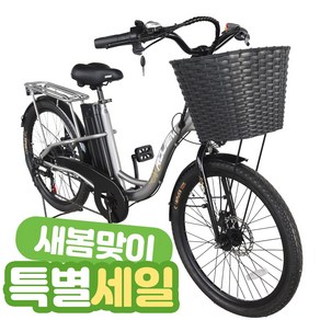 [국내배송][무료조립] 전기자전거 로젬 24인치 7단 36V 500W 가성비 일상용 출퇴용 배달용전기자전거 지멘스자전거, 실버, 무료조립 및 테스트 후 발송