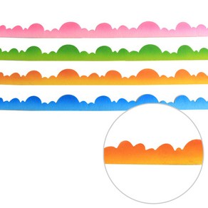 [동화오피스] 쥬쥬 펠트막대 테두리꾸미기 환경구성 환경미화, 펠트 물결막대2입 하늘