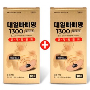 대일 빠삐방 1300 골드 근육통 완화작용 빠삐자기방 자석파스 2개+자석패치 15매 세트, 1개