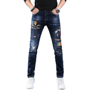 남성 기모안감 청바지 일자 슬림 스판 청바지 Men's jeans