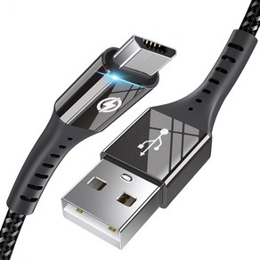 [ES] USB 마이크로 5핀 고속충전 고급형 케이블, 2개, 블랙, 2.4m