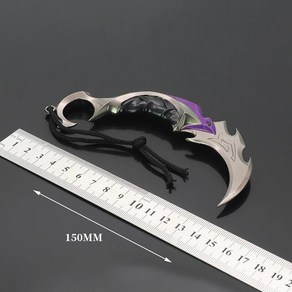 카람빗 정글도 캠핑나이프 Valorant Melee Reaver Karambit 나이프 합금 애니메이션 카나타 모델 포켓 무기 액세서리 홀스터 용 금속 장식 장난감 15cm