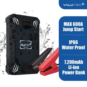 VALUTEC 12V 자동차 점프 스타터 앤 파워뱅크 VJL-072C, 1개, 7200mAh