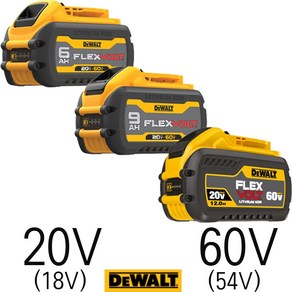 DeWalt 디월트 배터리 플렉스볼트 54V 60V 고용량 18V 20V 호환