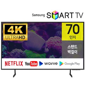 삼성 24년형 70인치 4K UHD 스마트 TV 넷플릭스 유튜브 웨이브 70DU7200, 방문설치, 벽걸이형, DU7200, 178