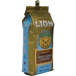 Lion Coffee 라이언 커피 24K GOLD FRENCH ROAST 100% KONA Whole Bean 원두타입, 1개, 198g