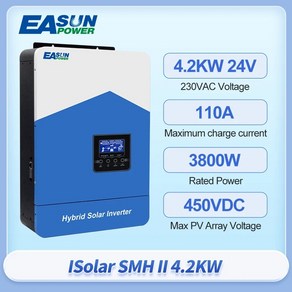 Easun HOT 솔라 인버터 하이브리드 순수 사인파 AC 220V Mppt 110A 태양광 컨트롤러 AC 충전기 24V 4200W, 1개