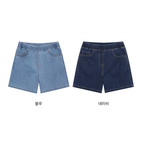 [에꼴리에] 23년 여름신상! ##50% 반값세일~ 2가지 색상## 품질 가성비좋은 주니어 여아용 단정 깔금한 스타일의 편안하며 시원하고 코디하기 편한 4부 밴딩 워싱 블루진