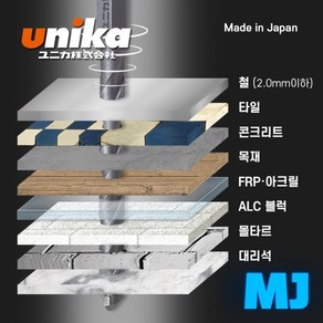 유니카 UNIKA MJ타입 3.5MM 멀티 육각드릴 스틸 타일 콘크리트(MJ-3.5), 1개