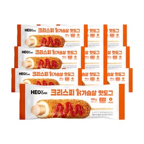 허닭 크리스피 닭가슴살 핫도그 100g, 10개