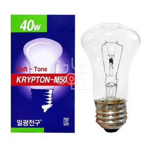 10개입 일광 국산 백열등 크립톤 40W (220V) M50, 10개