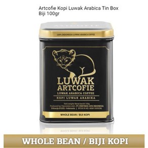 루왁 100% 커피빈 Atcofie 100% Kopi Luwak Bean100g, 홀빈(분쇄안함), 100g, 1개