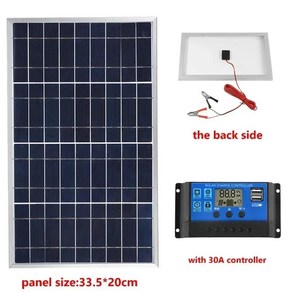 휴대용 야외 충전식 태양광 전지 발 패널 키트 12V 다결정질 USB 300W, 1개, 12 with 30A contolle