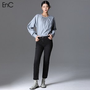 [이엔씨] [EnC] 약기모 컷팅 일자핏 데님 팬츠