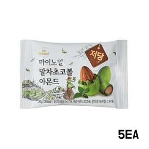 마이노멀 초코볼 말차 아몬드, 5개, 30g