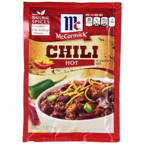 McComick HOT Chili Seasoning Mix (Pack of 2) 1.25 oz Packets McComick HOT 칠리 양념 믹스(2팩) 1.25온스 패킷, 35g, 2개