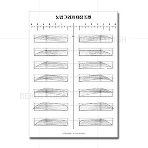 눈썹 그리기 먹도안B 100매(대칭도안) 반영구 연습 재료)