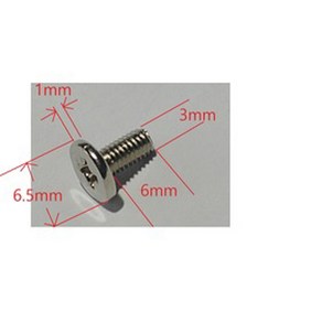 철재 +평머리 니켈도금 M3 x 6x 6.5 볼트 10개 1묶음