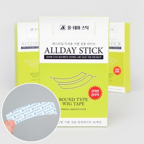 VAPON TOPSTICK 바폰 탑스틱 라운드형 가발테이프 2종, 올데이스틱-일반라운드형(2cm)+10매증정, 1개