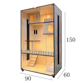 대형 고양이집 하우스 케이지 실내 원목 빌라 호텔 격리장 캣 펫 반려동물 럭셔리 대형, E. 우드 90x60x150, 1개