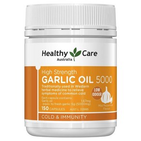 Healthy Cae 헬씨케어 하이 스트렝스 갈릭 마늘 오일 5000mg 150캡슐, 150정, 1개