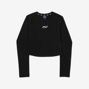[FILA 본사공식] 헤리티지 크롭 라운드 긴팔티셔츠 (FS2RLF3151F_BLK)