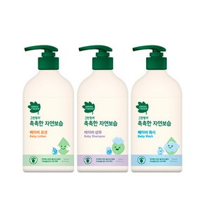 그린핑거 촉촉한 자연보습 로션+워시+샴푸 3종 대용량 500ml, 로션+워시+샴푸 500ml