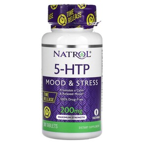 Natol 55 하이드록시 트립토판 Time Release Maximum 근력 200mg 30 정, 30정, 1개