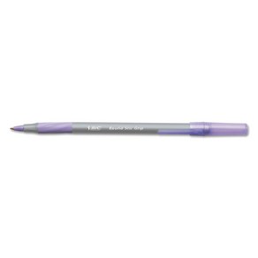 BIC GSMG11PE Round Stic Gip Xta Comfot Ballpoin BIC GSMG11PE 라운드 스틱 그립 엑스트라 컴포트 볼펜 보라색 잉크 1.2mm, puple