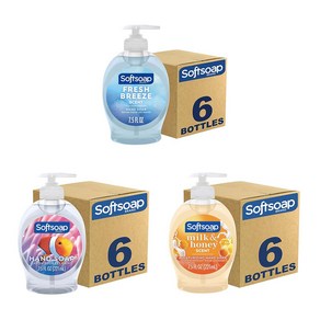 (6개 묶음)소프트솝 프레쉬 브리즈 아쿠아리움 밀크 앤 허니 핸드솝 221ml 3종 /Softsoap Liquid Hand Soap