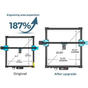 레이저조각기 CNC조각 금속절단기 TWOTREES 레이저 조각 기계 TTS-25 TTS-55 영역 확장 키트 300x300mm 업그레이드 400x420mm 600x600mm, 1개