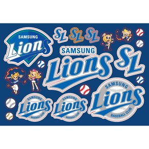[삼성라이온즈] 야구 KBO 응원봉 자동차 스티커, 1장, 삼성라이온즈 반사UV