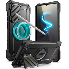 SUPCASE 카메라 커버 스탠드가 있는 삼성 갤럭시 S25 울트라 케이스 (UBMag XT) [S펜 친화] [맥세이프와 호환] [군사 등급 보호] 6.9인치용 마그네틱 휴대
