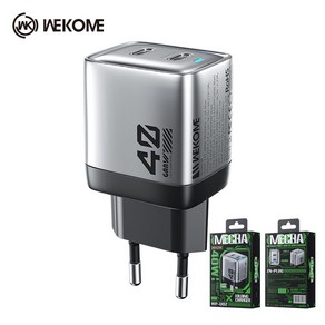 WEKOME 위컴 40W GaN 타입C 2포트 초고속 충전기 실버라인 WM-K103G, 1개, 실버